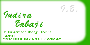 indira babaji business card